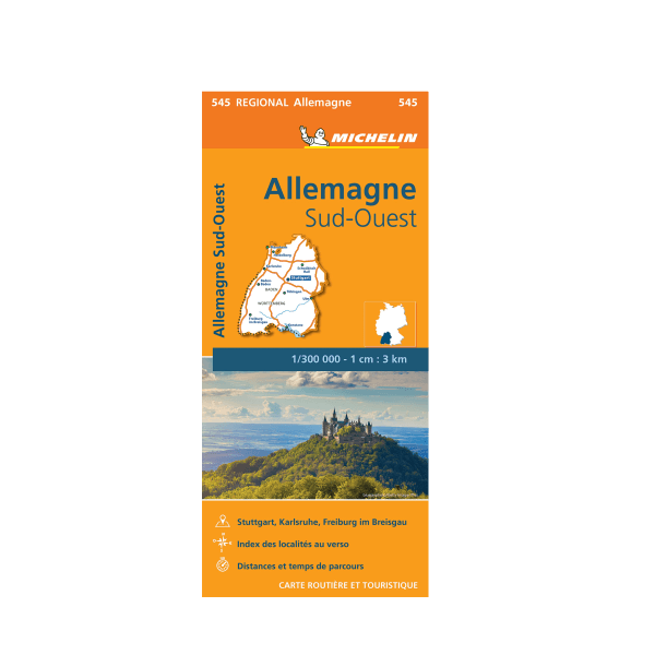 Carte régionale 545 Allemagne Sud-Ouest - Michelin